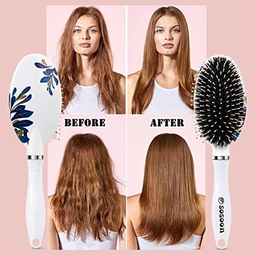 Hair Brush, Boar Bristle Hair Brushes for Women Kids Thick Curly Wet Dry, Smoothing Detangling Hairbrush Adds Shine and Improves Hair Texture, Comb and Giftbox Included2 - Image 3