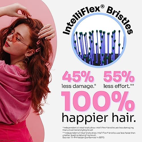 Wet Brush Thick Hair Detangling Brush, Teal - Ultra-Soft IntelliFlex Bristles Glide Through Tangles With Ease - Pain-Free Detangler for All Hair Types, Wet & Dry (Pack of 2) - Image 3