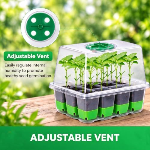 BeGrit 72 Cells Reusable Seed Starter Tray, 6 Pack Seed Starter Kit with Silicone Cells, Air Vent Humidity Domes for Indoor Gardening Plant Germination Trays for Seeds Starting (Clear) - Image 4