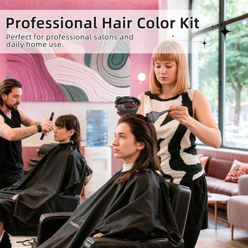 ROOHUA 8 Pcs Hair Dye Kit with Brush, Reusable Home Salon Color Hair Tools - Image 7