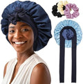 AWAYTR 2-Layer Satin Hair Bonnet, Tie Band Sleep Cap for Women by AWAYTR