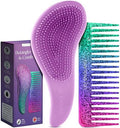 Lily England Glitter Hair Brush Set with Wide Tooth Comb for Girls, Purple by LilyEngland