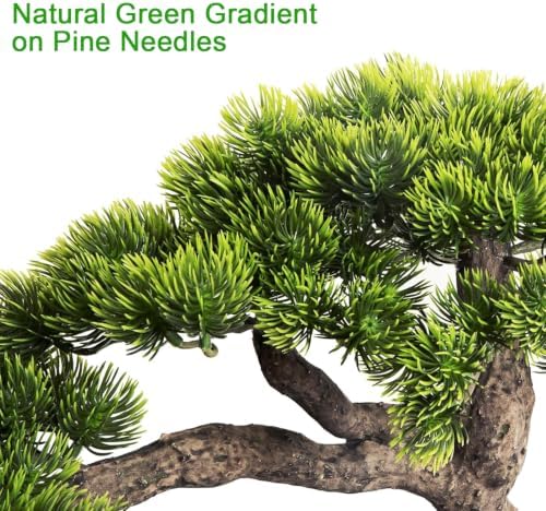 Artificial Bonsai Tree 15" Tall with Realistic Wood, Fake Bonsai, Fake Plant for Office Desk & Home, Japanese Decor, Housewarming Gift - Image 5