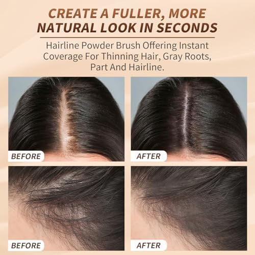 docolor Dual-Ended Hairline Powder Brush, Hair Contour Brush with Sponge Tip, Makeup Brush for Seamless Blending, for Hair Contouring, Root Touch-ups, and Beard Coverage Vegan & Cruelty-free - Image 5