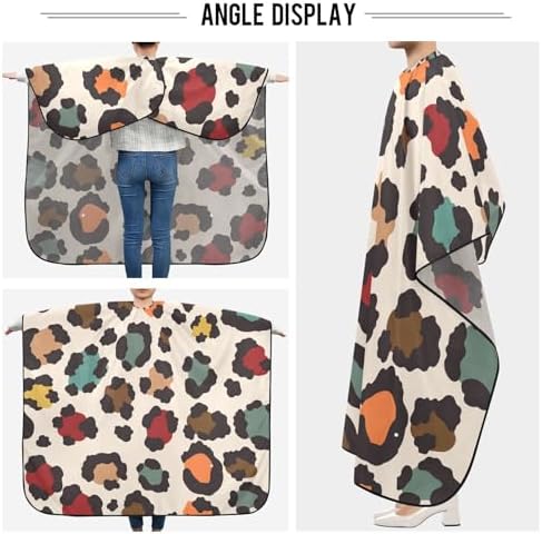ALAZA Vintage Elegant Leopard Spot Barber Cape for Men Women, Waterproof Haircut Apron Beard Shaving Bib Hair Cutting Cloth 55 x 65 Inch - Image 5