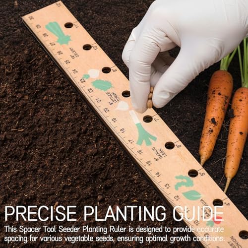 Spacer Tool Seeder Planting Ruler - Seeding Spacing Ruler with Precise Measurements,Seedlings Dibber Hand Transplanting Tools,for Vegetable Gardens, Yard - Image 2