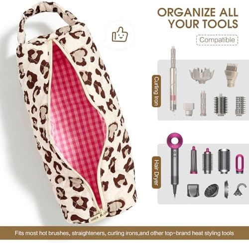Quilted Hair Tools Travel Bag Compatible with Dyson Airwrap Shark FlexStyle - Image 4