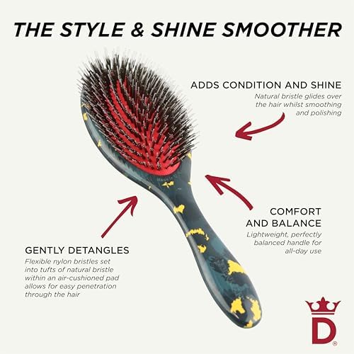 Denman Boar Bristle Hair Brush – Smoothing & Shine Enhancing for Slick Back Styles, Curl Defining & Detangling. Natural Bristles for all Hair Types for Women & Men - Image 5
