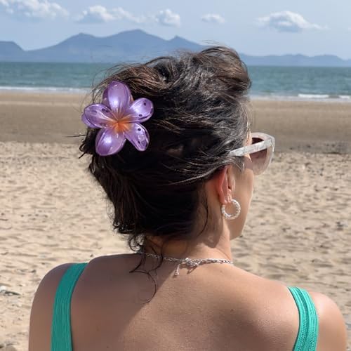 GQLV Flower Hair Claw Clips-4PCS Large Claw Clips for Thick/Thin Hair Claws,Strong Hold Nonslip Cute Hair Clips for Women Girls,Hawaiian Hair Accessories Holiday Gifts - Image 6