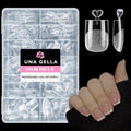 UNA GELLA Extra Short Sharp Square Nail Tips 216Pcs, 12 Sizes Pre-buffed Soft Gel Nail Tips Sharp Square Half Matte Full Cover Clear Fake Nails Extensions for DIY & Salon Manicure Clear Press on Nails by UNAGELLA