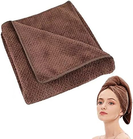 Microfiber Hair Towel Quick Dry Hair Towel Hair Drying Towels Suitable for All Kinds of Hair Ultra Absorbent Long and Thick Hair 19X39inch Dark Brown (1pcs) by LAOJBABA