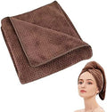 Microfiber Hair Towel Quick Dry Hair Towel Hair Drying Towels Suitable for All Kinds of Hair Ultra Absorbent Long and Thick Hair 19X39inch Dark Brown (1pcs) by LAOJBABA