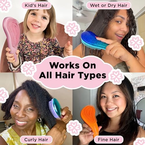 Lily England Kids & Toddler Hair Brush with Stickers, Pink - Image 4