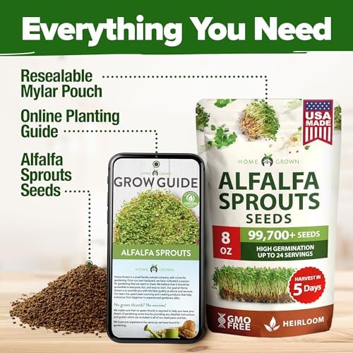 HOME GROWN Alfalfa Sprout Seeds, 8 oz Bulk Pack - Image 7