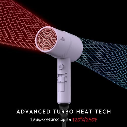 AINA Hair Dryer with Diffuser,Comb Full-Featured Blow Dryer 110V(Purple) - Image 4