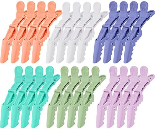Ondder Colorful Alligator Sectioning Hair Clips, 24 Pack Large Hair Styling Accessories for Coloring, Cutting, and Salon Use - Women, Men, and Teens by Ondder