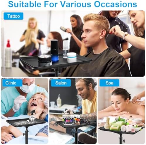 Salon Rolling Tray,Styling Tray Cart with 3pcs Hair Rack,Height Adjustable - Image 7
