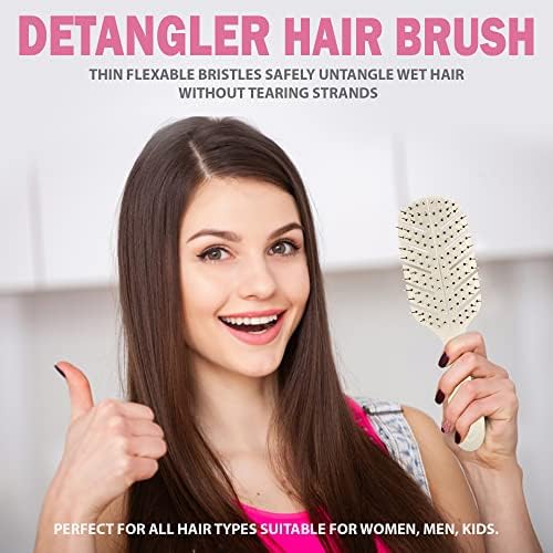 Fiora Naturals Detangler Brush for Wet and Dry Hair, Soft Detangling Brush - Image 7