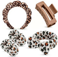 7 Pcs Spa Set, Facial Headband and Wristband Set, Skincare Accessories, College Style Girl Gift, Hair Accessories for Women and Girls（Brown Leopard） by Unknown