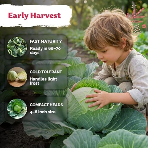 1000 Early Round Dutch Cabbage Heirloom Vegetable Seeds, Brassica Oleracea - Image 4