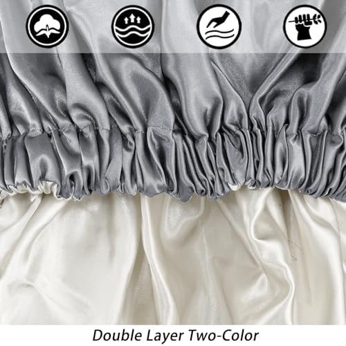 Edoneery Satin Bonnet for Sleeping Women, Double Layer Curly Hair Cap - Image 6