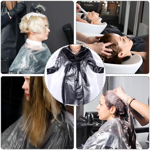 100 Pcs Disposable Capes for Hair Stylist 51 x 36 Inch Disposable Capes Hair Salon Haircutting Cape Plastic Barber Cape Waterproof Shampoo Apron for Barbers,Beauty Salon,Hairs Dye,Perming - Image 6