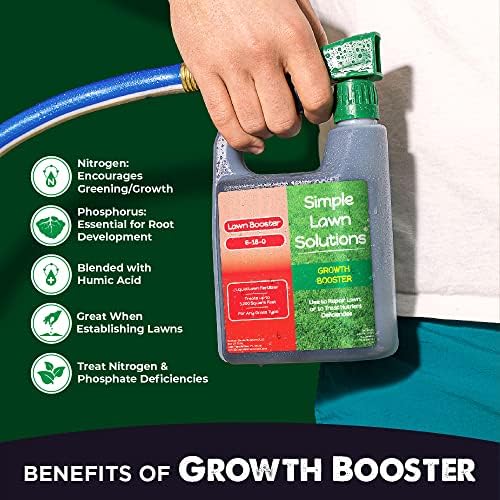 Extreme Grass Growth Lawn Booster- Liquid Spray Concentrated Starter Fertilizer with Humic Acid- Any Grass Type- Simple Lawn Solutions (32 oz. w/Sprayer) - Image 4