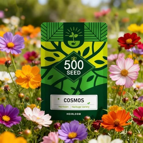 Cosmos Flower Seeds to Plant Outside, 500 Annual Flower Seeds, Easy Grow by Unknown
