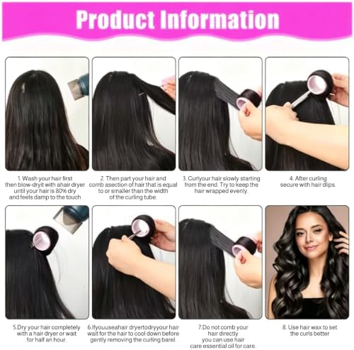 Heatless Self Grip Hair Rollers Set No Heat Hair Curlers with Metal Clips - Image 5