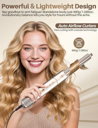 7-in-1 High Speed Hair Dryer & Blow Dryer Brush, Auto Wrap Curls (L/R), Fast Drying, Thermal Round Brush for Smooth Blowouts & Frizz-Free Volume, No Heat Damage - Image 7