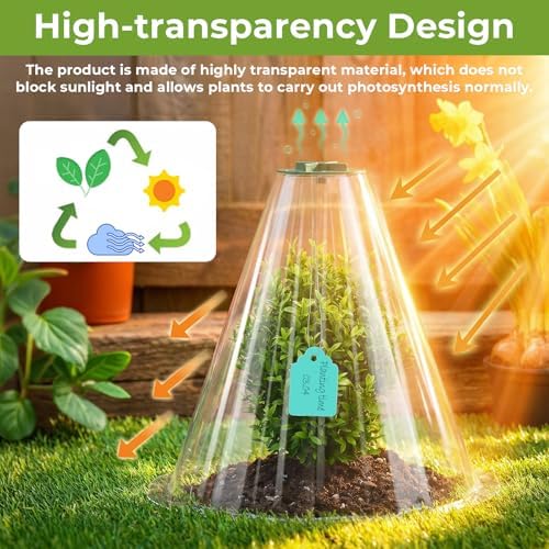 Cloches for Plants, Transparent Plant Covers, Garden Cloches with Humidity Domes, Securing Pegs and Plant Labels, Reusable Plant Protectors from Animals Plant Bell Cover (Transparent-30pcs-S) - Image 3