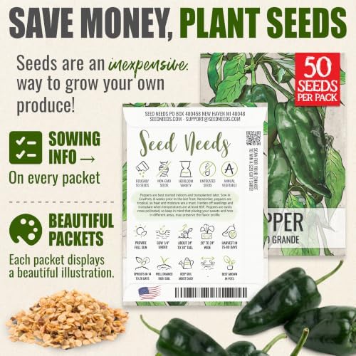 Seed Needs Ancho Grande Pepper Seeds to Plant Vegetables - 2 Packs - Image 3