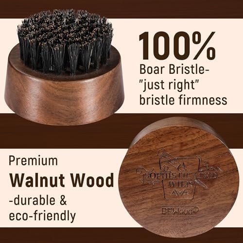 BFWood Beard Brush for Men, Natural Boar Bristles Beard Brush - Image 3