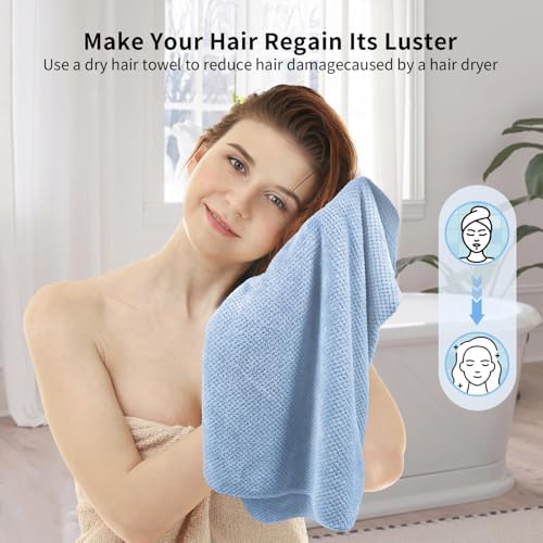 my novel things Large Microfiber Hair Towel for Women Long Curly Hair 2PK - Image 5