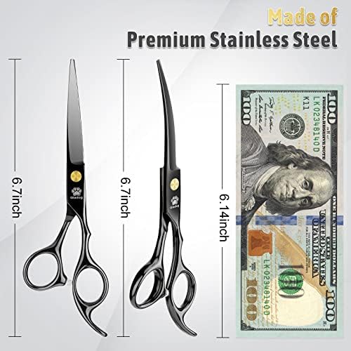 Dog Grooming Scissors Kit with Safety Round Tips, GLADOG Professional 5 in 1 Grooming Scissors for Dog - Image 5
