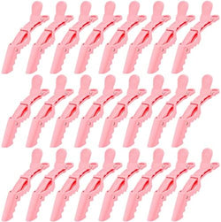 Ondder 24 Pack Large Alligator Clips for Hair Sectioning, Coloring, Cutting - Pink Pro Salon Barber Hair Styling Accessories for Women and Men by Ondder