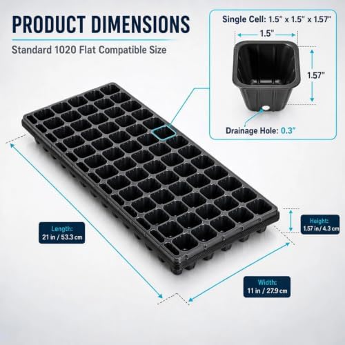 Seed Starter Trays 10-Pack, 72-Cell Germination Trays, 1.57-Inch Deep Cells - Image 2