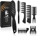 Hair Brush for Men, DUAIU 7Pcs Combs for Men, Hair Styling Comb Set with Vent Hair Brushes, Quiff Round Hair Brush, Wide Tooth Combs, Texture Comb for Blow Drying, Detangling, Grooming, Hairdressing by DUAIU