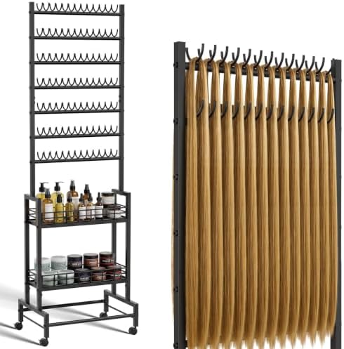 Braiding Rack with Storage 2 Sided Hair Braiding Rack with Wheels by NOMISPADVIC