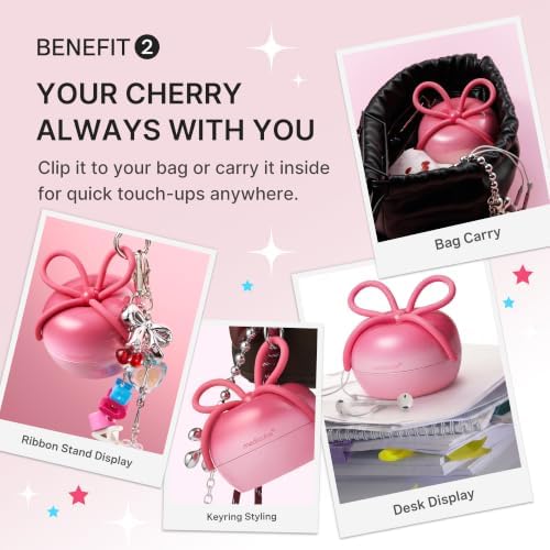 medicube Ribbon Cherry Hair Brush, Detangler for Glass Hair, Pink - Image 6