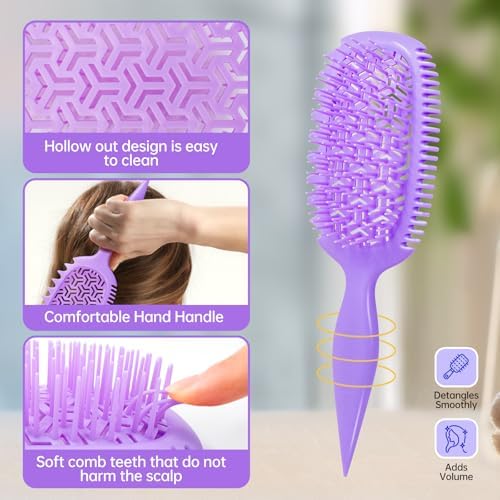Curly Hair Lovers Gifts Detangler Wet & Dry Hair Brush for Women - Curl Defining Curly/Wavy Brush, Shower & Travel Friendly - Image 4