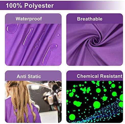 Barber Cape-Professional Salon Hair Cutting Cape,56x63 inches Large Hairdresser Cape for Haircut,Coloring,Makeup,Styling and More,(Purple) - Image 4
