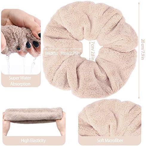 WILLBOND 4 Pcs Microfiber Quick-dry Hair Towel Scrunchie, Bright Colors - Image 2