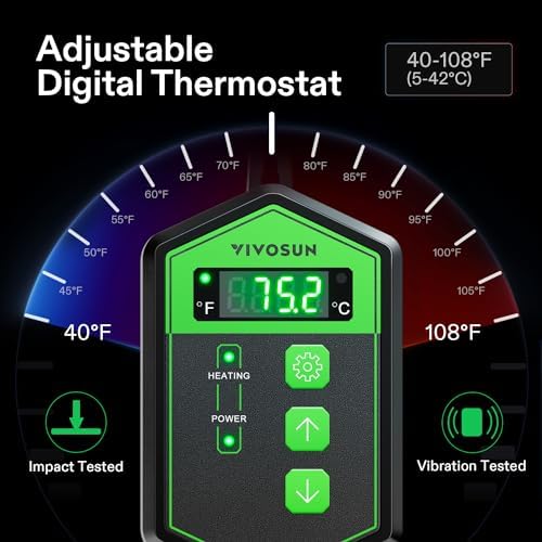 VIVOSUN 10"x 20.75" Seedling Heat Mat and Digital Thermostat Combo Set, UL & MET-Certified Warm Hydroponic Heating Pad for Germination, Indoor Gardening, Greenhouse (Pack of 2) - Image 5