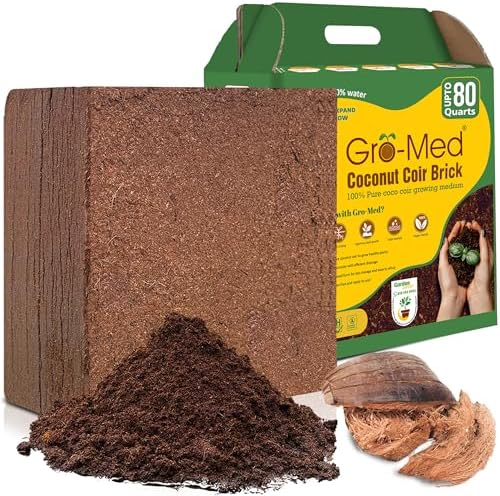 Gro-Med Organic Coco Coir Block Enriched with Plant Food Potting Soil 11 lb by Gro-Med