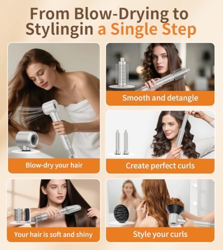 9-in-1 Hair Dryer Brush Kits, Curly Hair Dryer with Diffuser for Women - Image 5