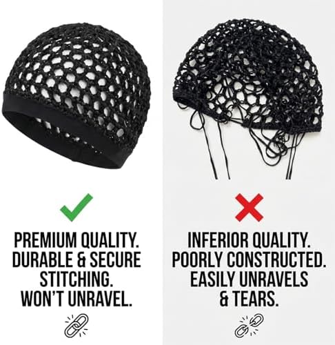 2 Pcs Premium Mesh Hair Net for Sleeping - Ultra-Wide Soft Band, Breathable Crochet Hair Wrap for Silk Press, Shower - Image 4