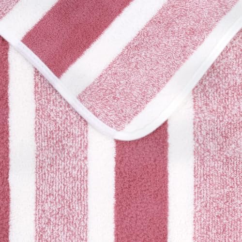 JML Bath Towels, 2 Pack, 27x55 in, Microfiber, Stripe Pink - Image 3