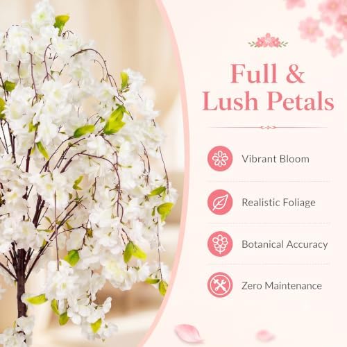 6FT Artificial Cherry Blossom Tree, Faux Sakura Tree for Indoor - Image 2