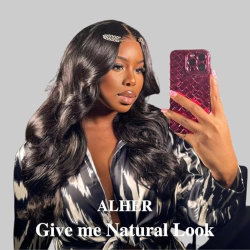 ALHER Small Cap Lace Front Wigs Human Hair Pre Plucked Body Wave, 13X4 HD Transparent Lace Frontal Wigs With Baby Hair 150% Density, Small Cap Size 21-21.5 Natural Black Wavy Wig for Black Women 20 IN - Image 2